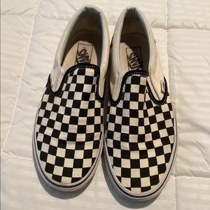 Vans Checker Slip On Shoes Size 8.5M 10W